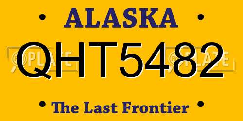 QHT5482 Alaska License Plate