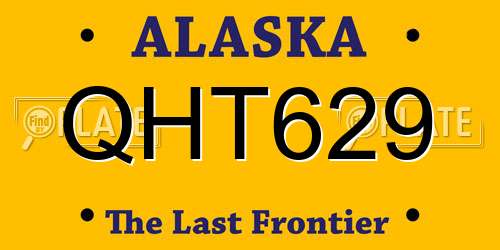 QHT629 Alaska License Plate