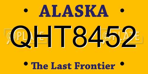 QHT8452 Alaska License Plate