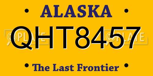 QHT8457 Alaska License Plate