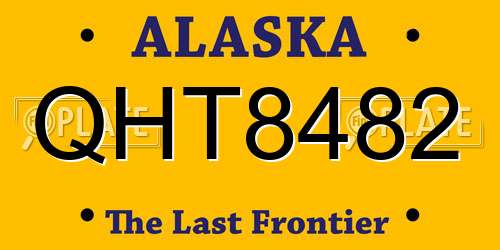 QHT8482 Alaska License Plate