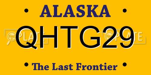 QHTG29 Alaska License Plate