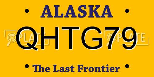QHTG79 Alaska License Plate