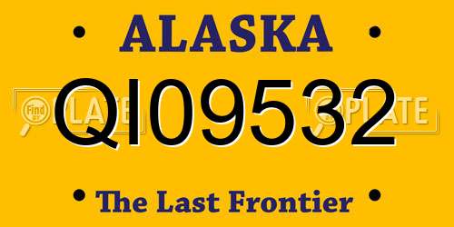 QI09532 Alaska License Plate