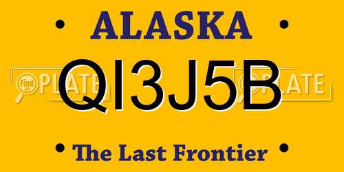 QI3J5B Alaska License Plate