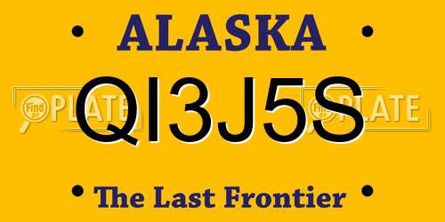 QI3J5S Alaska License Plate