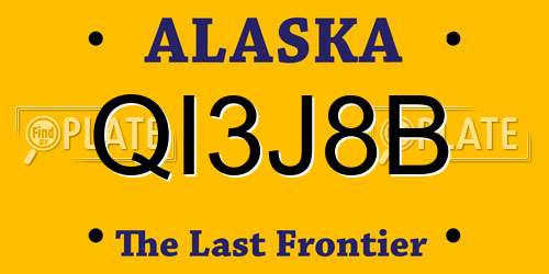 QI3J8B Alaska License Plate