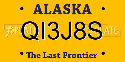 QI3J8S Alaska License Plate
