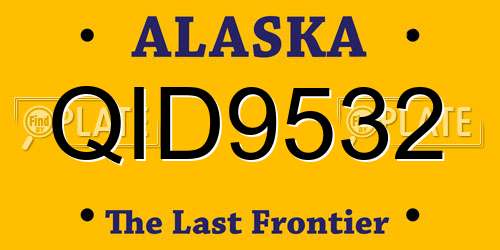 QID9532 Alaska License Plate