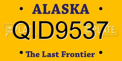 QID9537 Alaska License Plate
