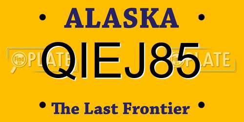 QIEJ85 Alaska License Plate