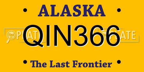QIN366 Alaska License Plate