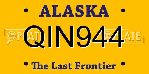 QIN944 Alaska License Plate