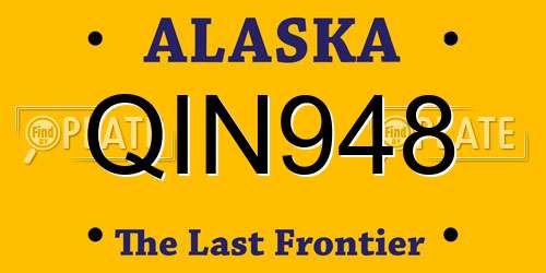 QIN948 Alaska License Plate