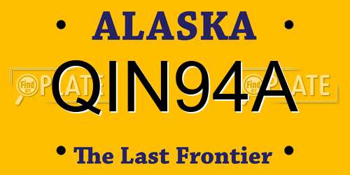 QIN94A Alaska License Plate