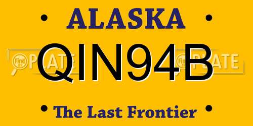 QIN94B Alaska License Plate