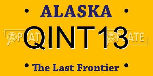 QINT13 Alaska License Plate