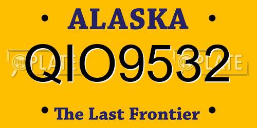 QIO9532 Alaska License Plate