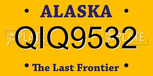 QIQ9532 Alaska License Plate