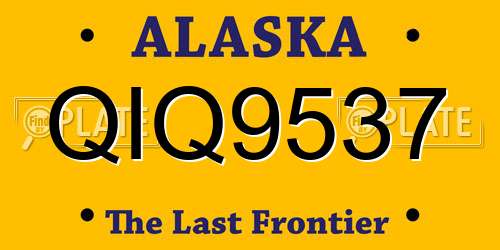 QIQ9537 Alaska License Plate