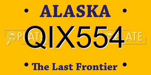 QIX554 Alaska License Plate