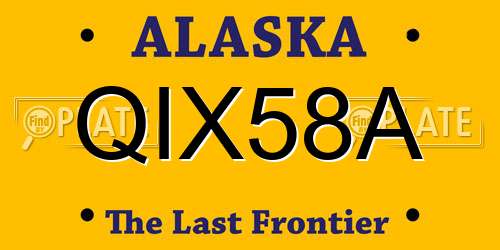 QIX58A Alaska License Plate