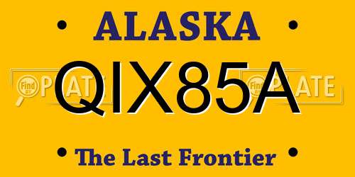 QIX85A Alaska License Plate
