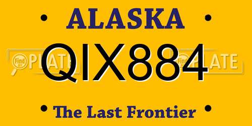 QIX884 Alaska License Plate