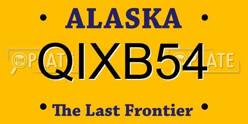 QIXB54 Alaska License Plate
