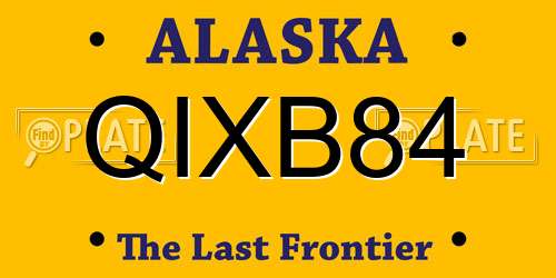 QIXB84 Alaska License Plate