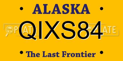 QIXS84 Alaska License Plate