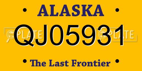 QJ05931 Alaska License Plate