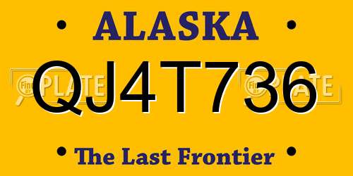 QJ4T736 Alaska License Plate
