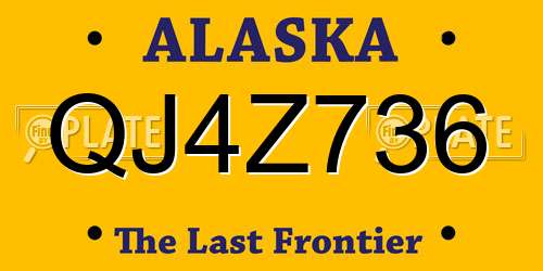 QJ4Z736 Alaska License Plate