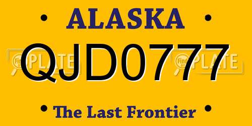 QJD0777 Alaska License Plate