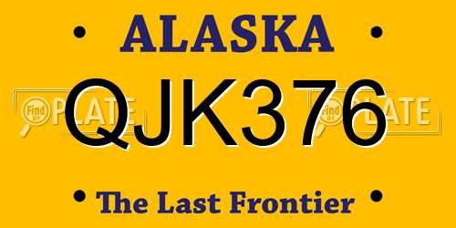 QJK376 Alaska License Plate