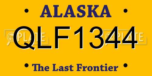 QLF1344 Alaska License Plate