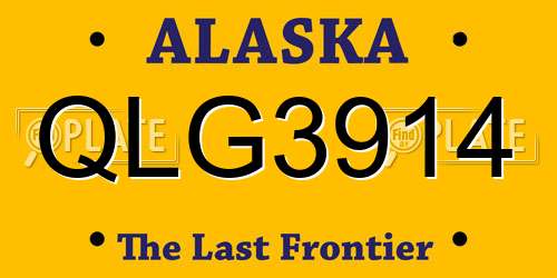 QLG3914 Alaska License Plate