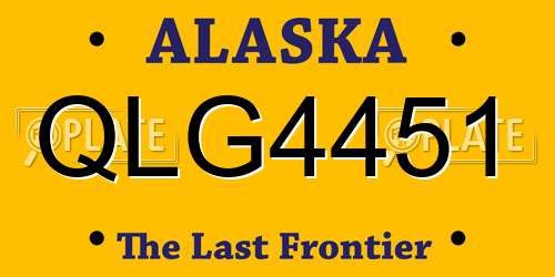QLG4451 Alaska License Plate