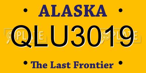 QLU3019 Alaska License Plate