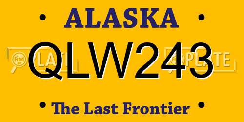 QLW243 Alaska License Plate