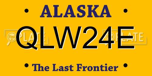 QLW24E Alaska License Plate