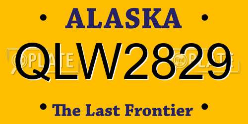 QLW2829 Alaska License Plate