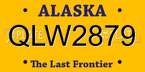 QLW2879 Alaska License Plate
