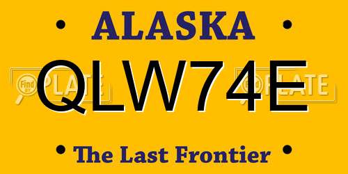 QLW74E Alaska License Plate