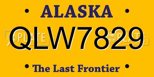 QLW7829 Alaska License Plate