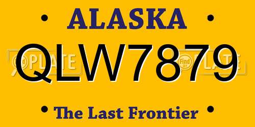 QLW7879 Alaska License Plate