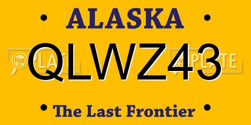 QLWZ43 Alaska License Plate