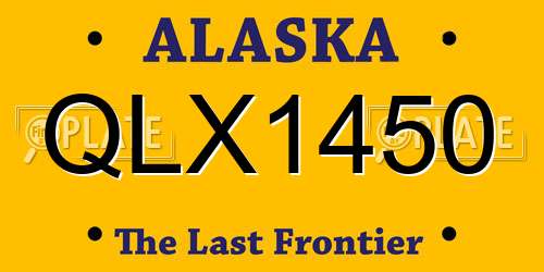 QLX1450 Alaska License Plate