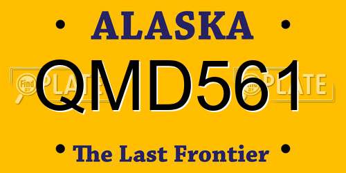 QMD561 Alaska License Plate